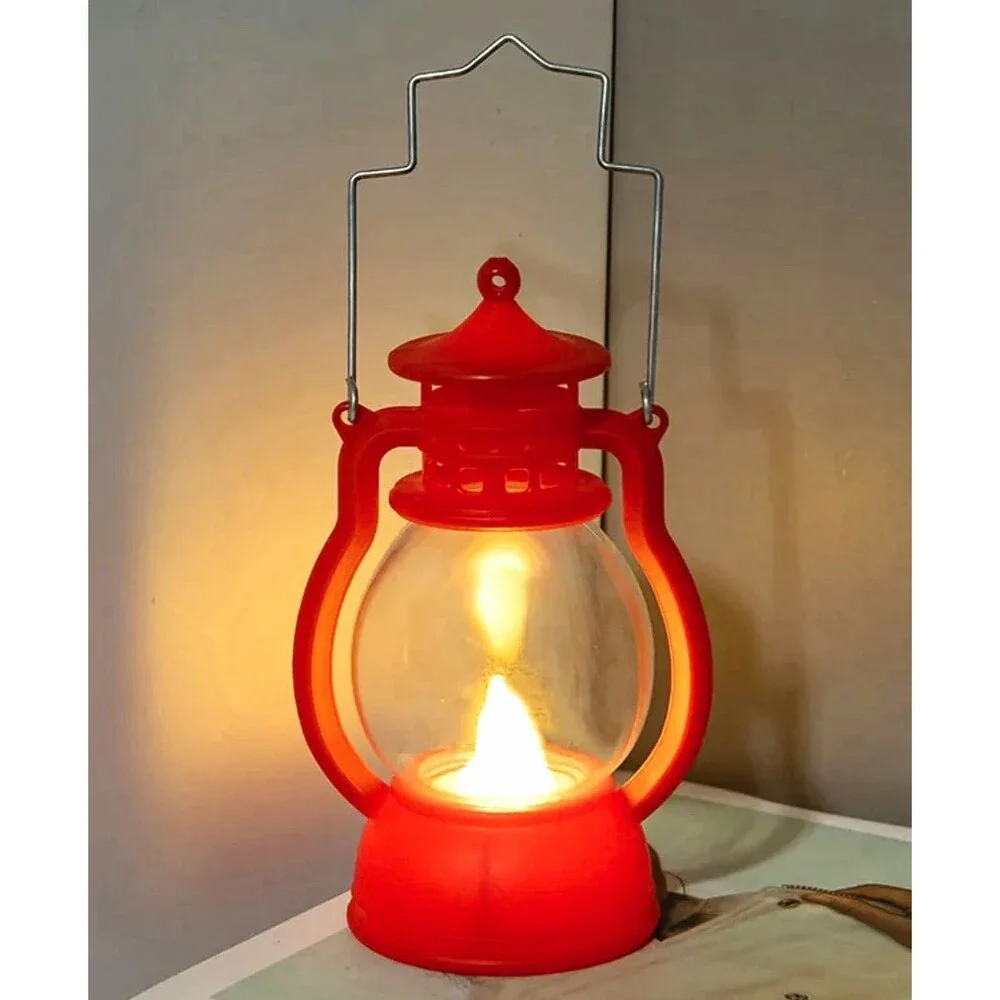 Red Halloween Trick or Treat Mini Vintage Style LED Battery Lantern Decor NEW
